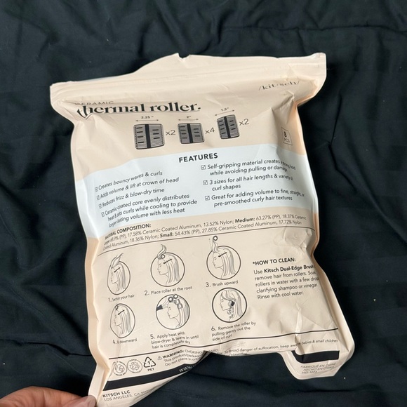 Kitsch Ceramic Thermal Rollers in Black - Picture 3 of 3